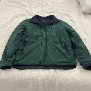 Lulu Lemon Athletica green jacket with faux fur inside